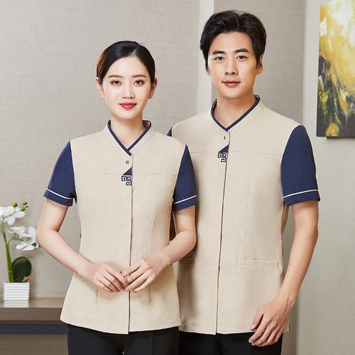 酒店客房保潔阿姨制服護理工工裝短袖餐廳清潔服務(wù)員工作服夏新款
